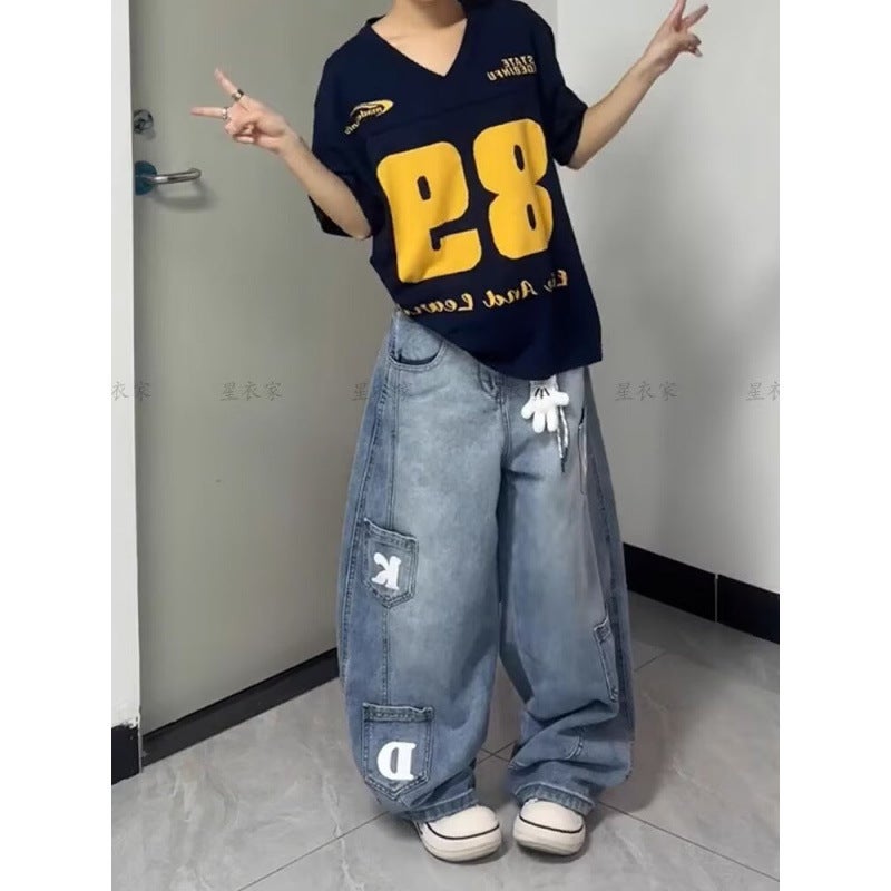 Unisex Classic Denim Jeans Loose Fit Daily Outdoor Wear - Image 2