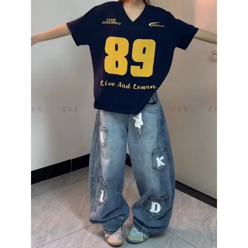 Unisex Classic Denim Jeans Loose Fit Daily Outdoor Wear - Image 3