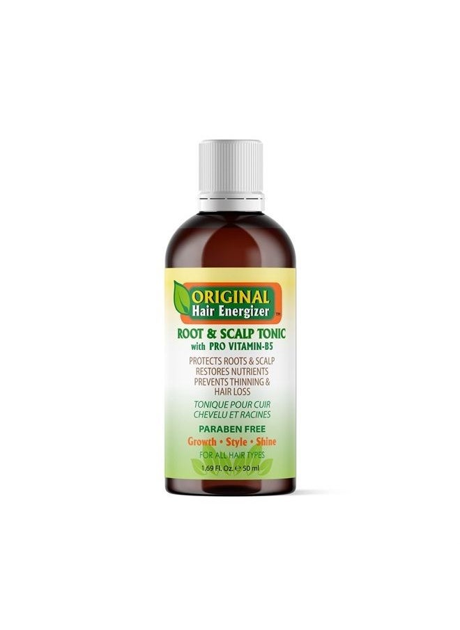 Organic Hair Energizer - Root & Scalp Pro Vitamin-B5 Hair Growth Tonic, 1.69 oz | DHT-Blockers, Sulfate-Free & Paraben-Free, Prevent Hair Loss, Thinning & Receding Hair Line | Good For Men & Women - Image 1