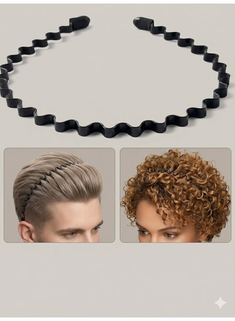 Jagravo Metal Hair Band for Men Women Headband Black Hair Bands - Image 1
