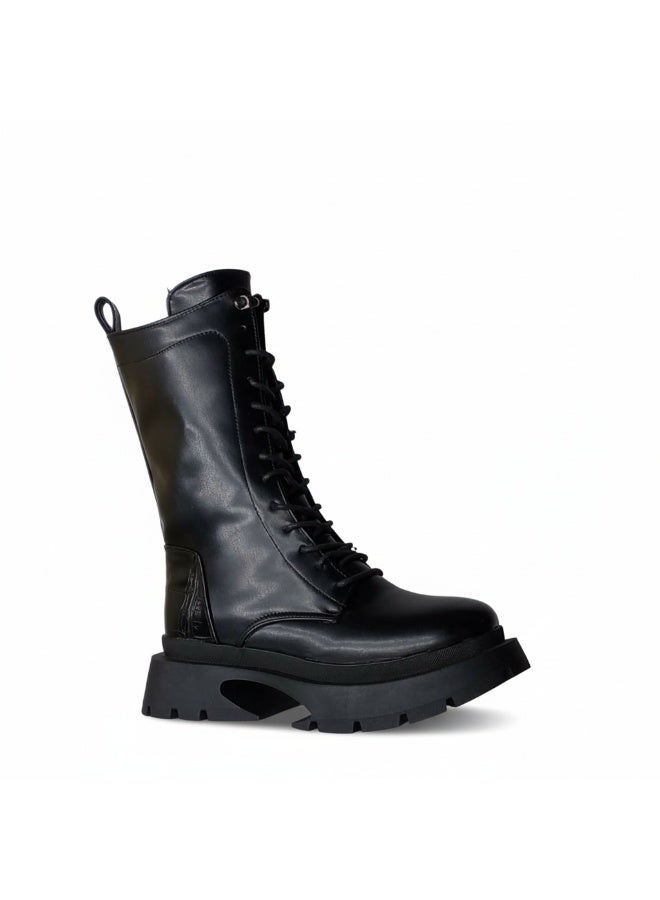 LIFESTYLISH Ankle Boot Leather With Zipper Elegant E-105 - Black - Image 3