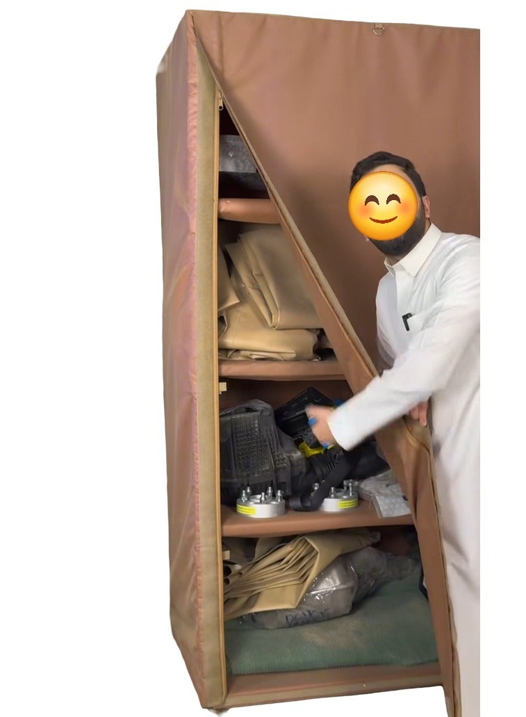 تيتاس خزانة تخزين قابلة للطي  سعة كبيرة 200×200×70 سم، متينة وعملية، منظم ملابس بجودة عالية للاستخدام في المنزل، غرفة النوم، المكتب والخارجية دولاب - Image 5