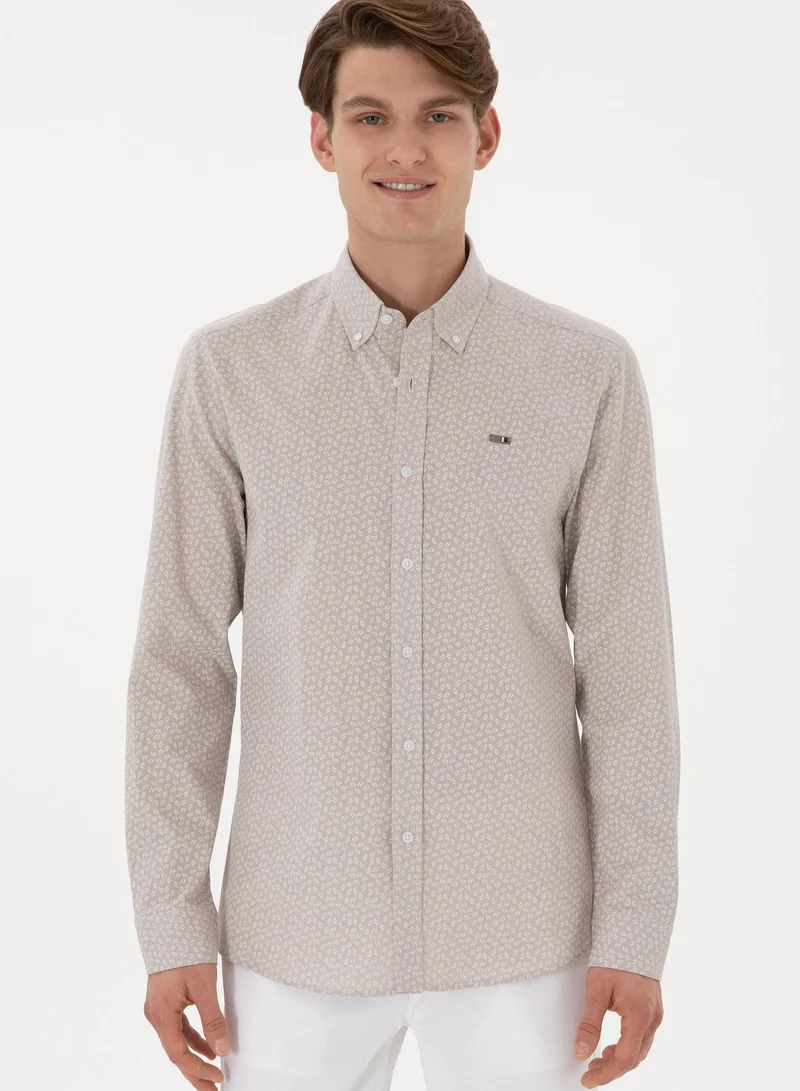 U.S. Polo Assn. Men's Printed Slim Fit Button Down Cotton Shirt