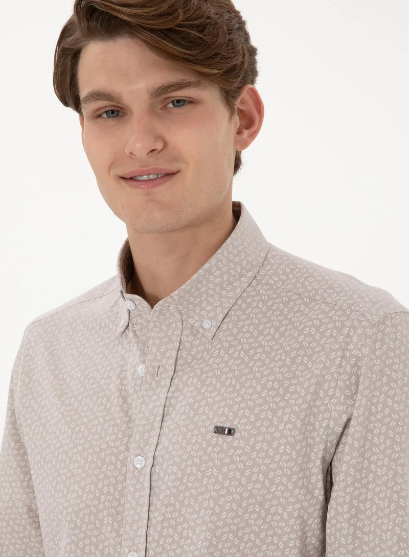 U.S. Polo Assn. Men's Printed Slim Fit Button Down Cotton Shirt