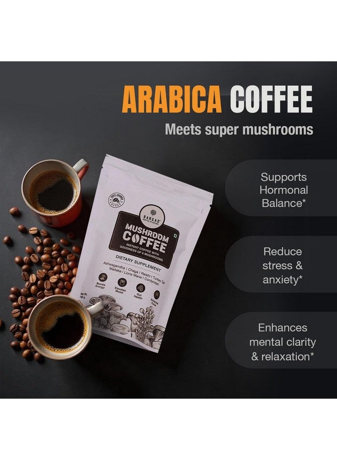 BARGAD Mushroom Coffee | 6 Adaptogen Mushrooms | Premium Instant Coffee With benefits of Lion's Mane, Chaga & Turkey Tail for Better Focus, Immune support, Energy, Digestion & Skin | 30 Servings - Image 3