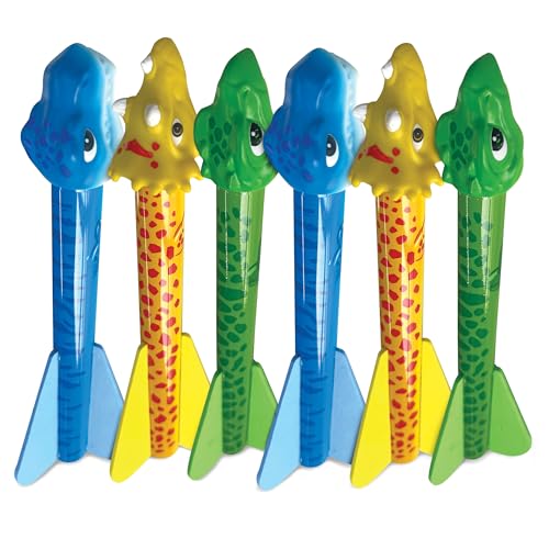 Stomp Rocket DinoSoar Rocket Refills 6 Rockets Replacement DinosaurThemed Soft Foam Rockets for Launcher Fun Backyard Outdoor Kids Toys Gifts for Boys Girls - Image 1