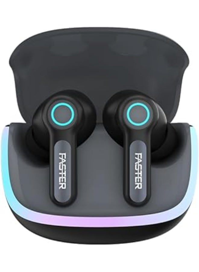 Faster NeoniX Wireless Earbuds-5.3 Bluetooth Dynamic Driver Low Latency 13mm Speakers ENC, RGB Lighting- Eaphones 6H Playback Siri Google Assistant, 500mAh Case & 40mAh Earbuds Capacity - Image 1