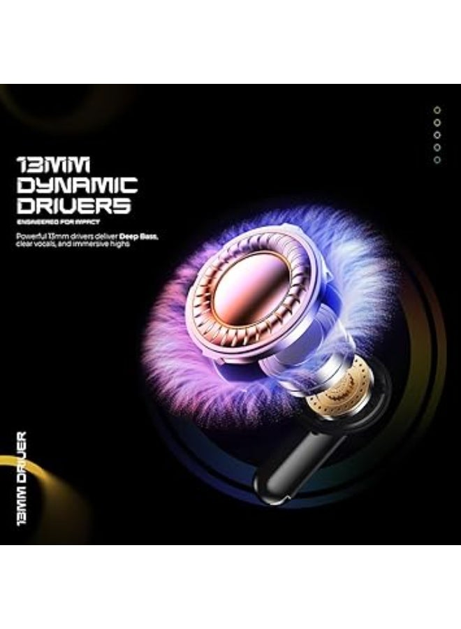 Faster NeoniX Wireless Earbuds-5.3 Bluetooth Dynamic Driver Low Latency 13mm Speakers ENC, RGB Lighting- Eaphones 6H Playback Siri Google Assistant, 500mAh Case & 40mAh Earbuds Capacity - Image 3