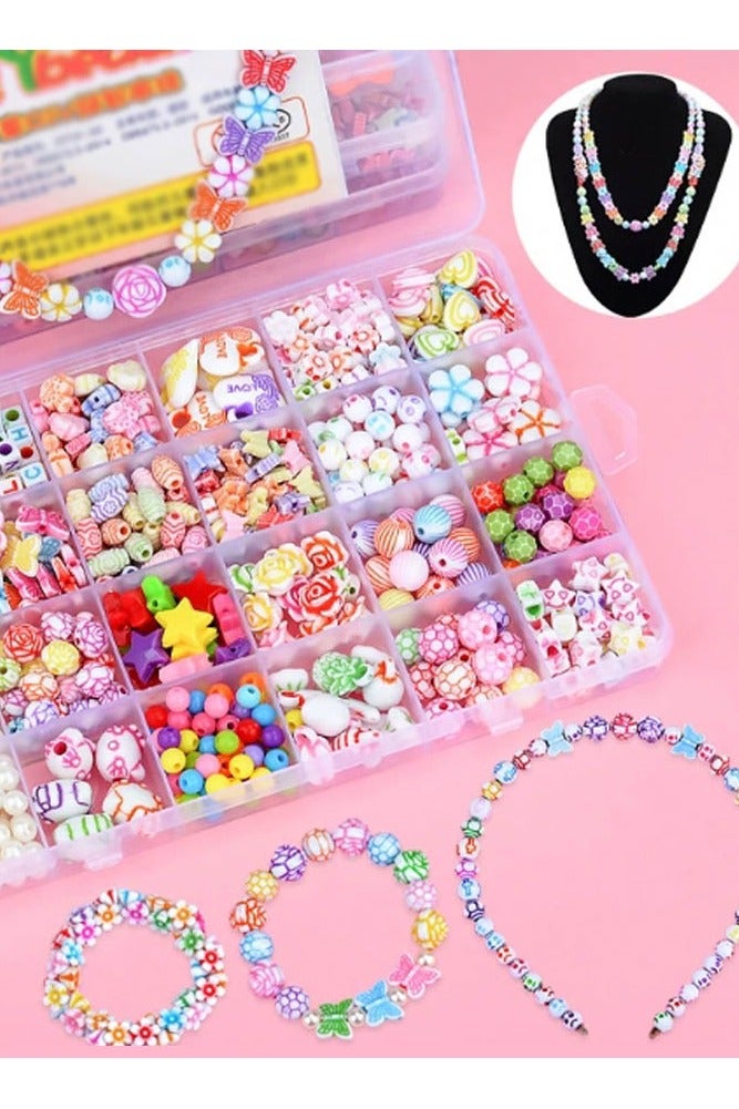 INSENSE 24-Compartment Children's DIY Bead Kit, Creative Jewelry Making Tools for Girls, Perfect for Crafting Bracelets and Necklaces - Image 2