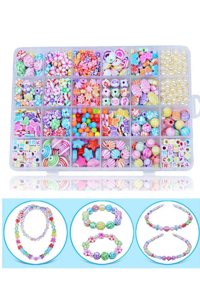 INSENSE 24-Compartment Children's DIY Bead Kit, Creative Jewelry Making Tools for Girls, Perfect for Crafting Bracelets and Necklaces - Image 3