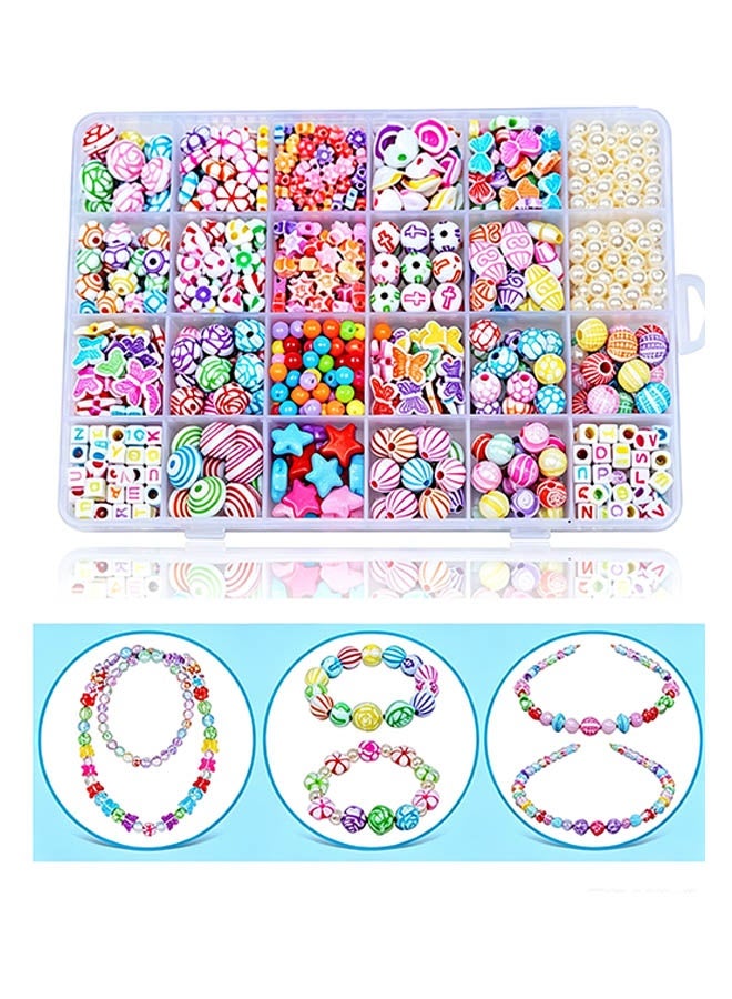 INSENSE 24-Grid Children's DIY Bead Toy Set (Approx. 450 Pcs) Girls Jewelry Making Kit for Necklaces & Bracelets Educational Screen-Free Craft Birthday & Eid Gift - Image 4