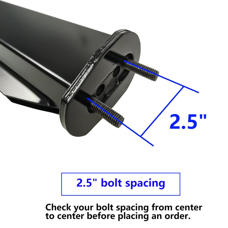 GaeaAuto Black Straight Spring Loaded Mud Flap Hanger Set 2.5" Bolt Spacing 30" Length with Aluminum Reflective Tapes fit for Semi Trucks Trailers, 2 pcs - Image 4