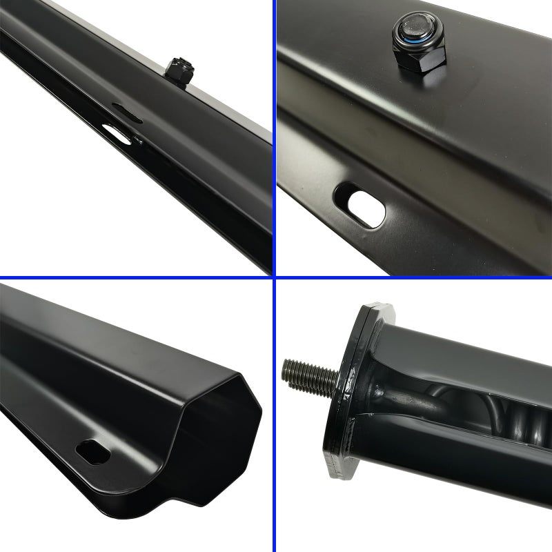 GaeaAuto Black Straight Spring Loaded Mud Flap Hanger Set 2.5" Bolt Spacing 30" Length with Aluminum Reflective Tapes fit for Semi Trucks Trailers, 2 pcs - Image 3