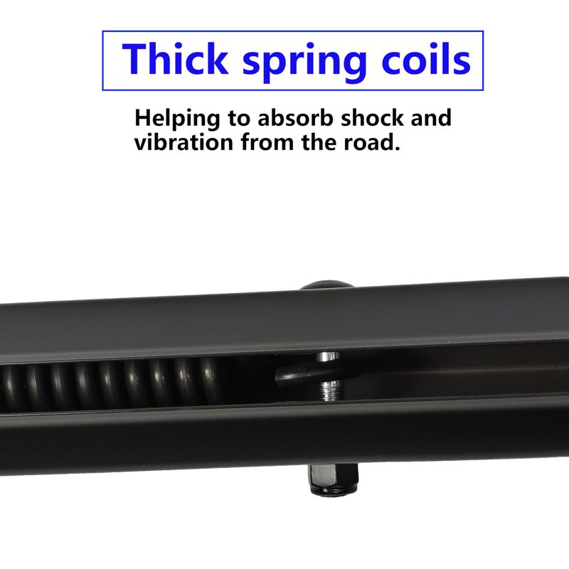 GaeaAuto Black Straight Spring Loaded Mud Flap Hanger Set 2.5" Bolt Spacing 30" Length with Aluminum Reflective Tapes fit for Semi Trucks Trailers, 2 pcs - Image 2
