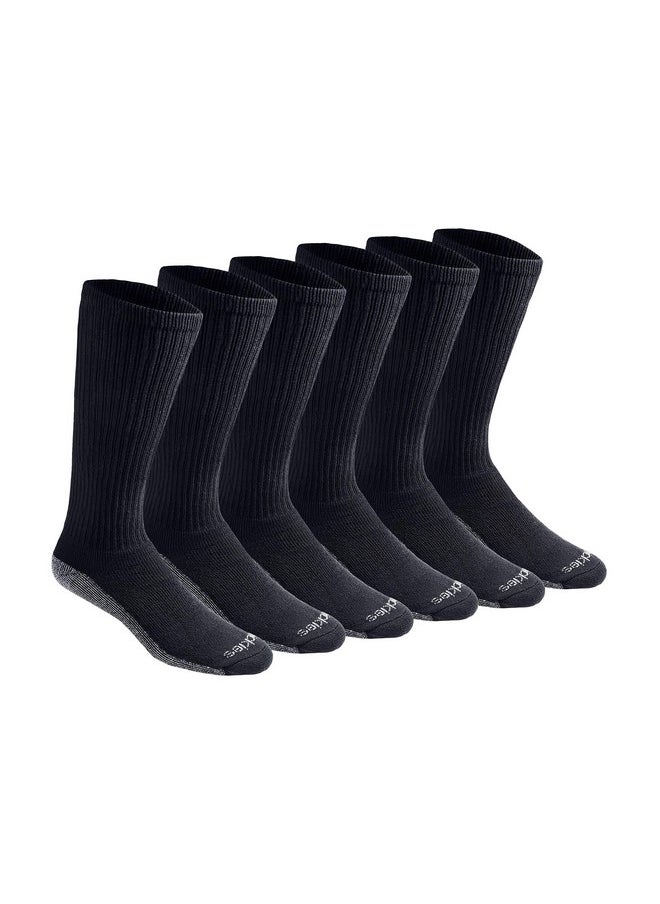 Dickies Dickies Men's Dri-Tech Moisture Control Boot-Length Socks, 6 & 12 Pairs, Sizes L-XL, Black (6 Pairs), Large  - Image 1