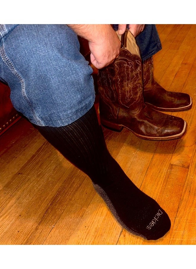 Dickies Dickies Men's Dri-Tech Moisture Control Boot-Length Socks, 6 & 12 Pairs, Sizes L-XL, Black (6 Pairs), Large  - Image 5