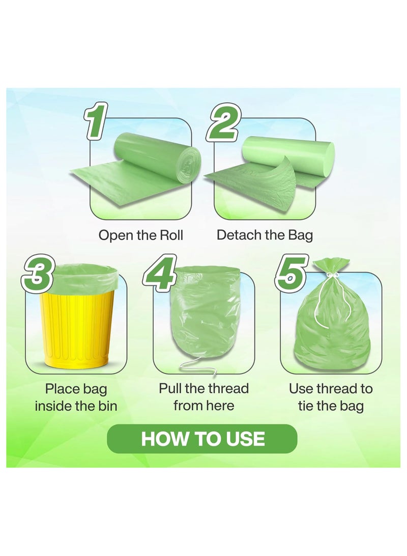 shalimar Shalimar Premium Garbage Bag – 30 Bags (3 Rolls) – 107 x 122 cm – Dustbin/Trash Bags – Heavy-Duty, Tear-Resistant – 30 Gallons Capacity – Green  - Image 2