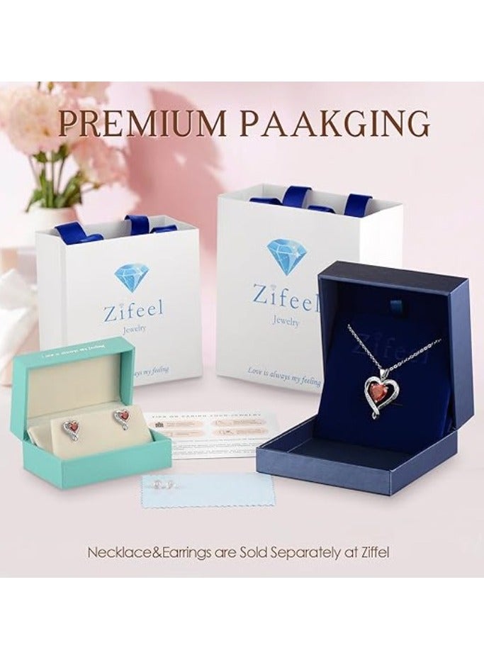 Zifeel Earrings for Women - S925 Sterling Silver Birthstone Heart Studs Earring for Girlfriend, Wife – Anniversary, Birthday ,Valentines Day, Mother’s Day, Gifts Jewellery for Women. - Image 5