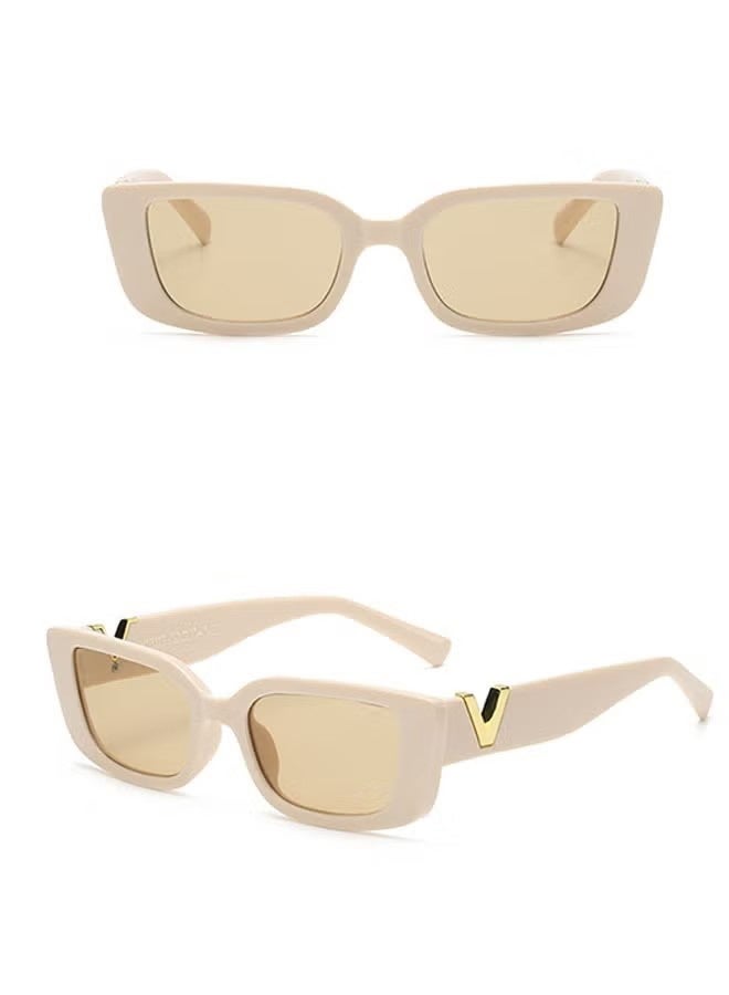 YJ 2-Piece Retro Rectangle Sunglasses for Women and Men, Square Sun Protection Glasse, UV400 Protection Glasse, Vintage Fashion Frame Driving Glasses - Image 5