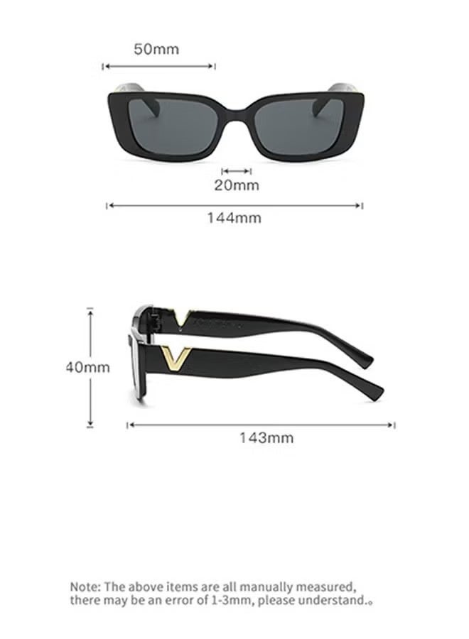 YJ 2-Piece Retro Rectangle Sunglasses for Women and Men, Square Sun Protection Glasse, UV400 Protection Glasse, Vintage Fashion Frame Driving Glasses - Image 3