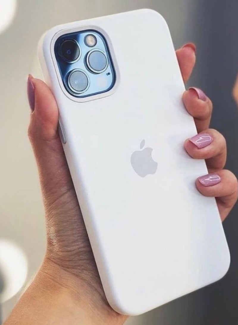 Silicone Case for iPhone 13 Pro Max – Soft-Touch Shockproof Slim Protective Cover with Soft Inner Lining, Camera Protection & Anti-Slip Grip -White - Image 1