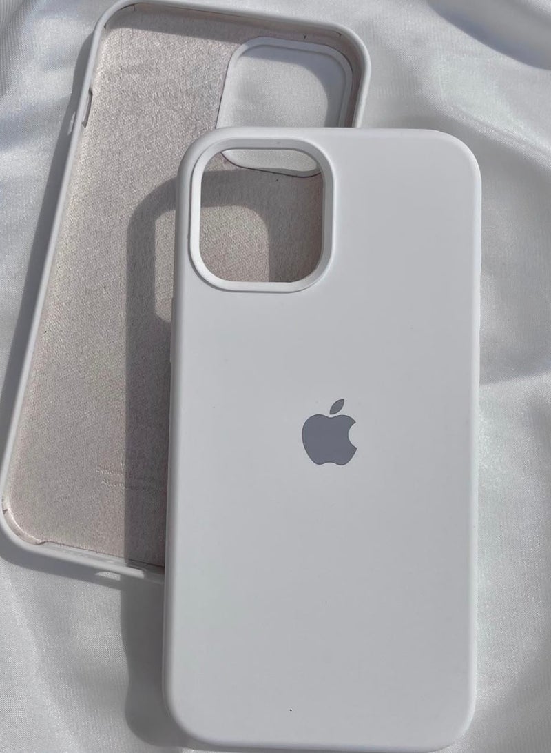 Silicone Case for iPhone 13 Pro Max – Soft-Touch Shockproof Slim Protective Cover with Soft Inner Lining, Camera Protection & Anti-Slip Grip -White - Image 3