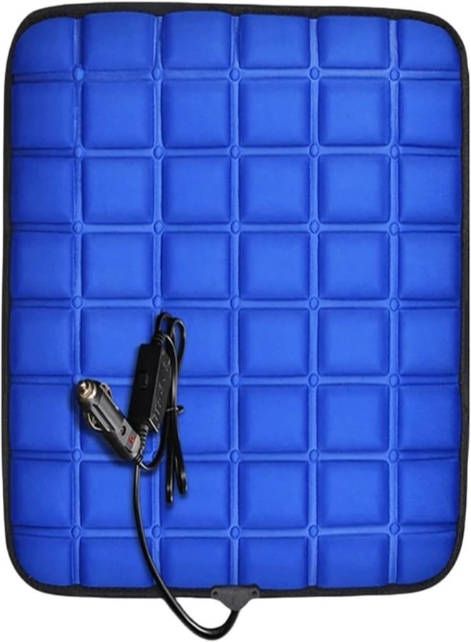 12V Car Seat Heated Cover 3 Gear Adjustable Temperature Electric Heating Pads 40W Car Seat Heating Pad Fast-Heating Seat Cushion(Blue) - Image 1