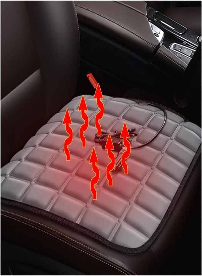 12V Car Seat Heated Cover 3 Gear Adjustable Temperature Electric Heating Pads 40W Car Seat Heating Pad Fast-Heating Seat Cushion(Blue) - Image 5