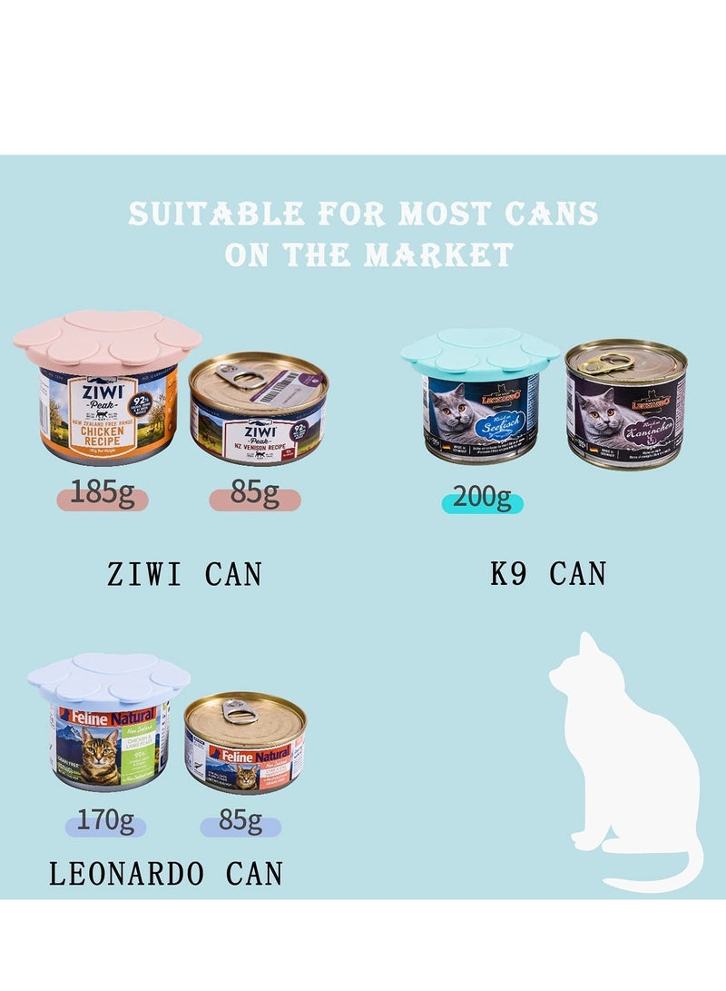 Pet Food Can Lids and Spoons Universal BPA Free Silicone Can Lids Covers for Dog and Cat Food One Can Cap Fit Most Standard Size Canned Dog Cat Food (Blue) - Image 2