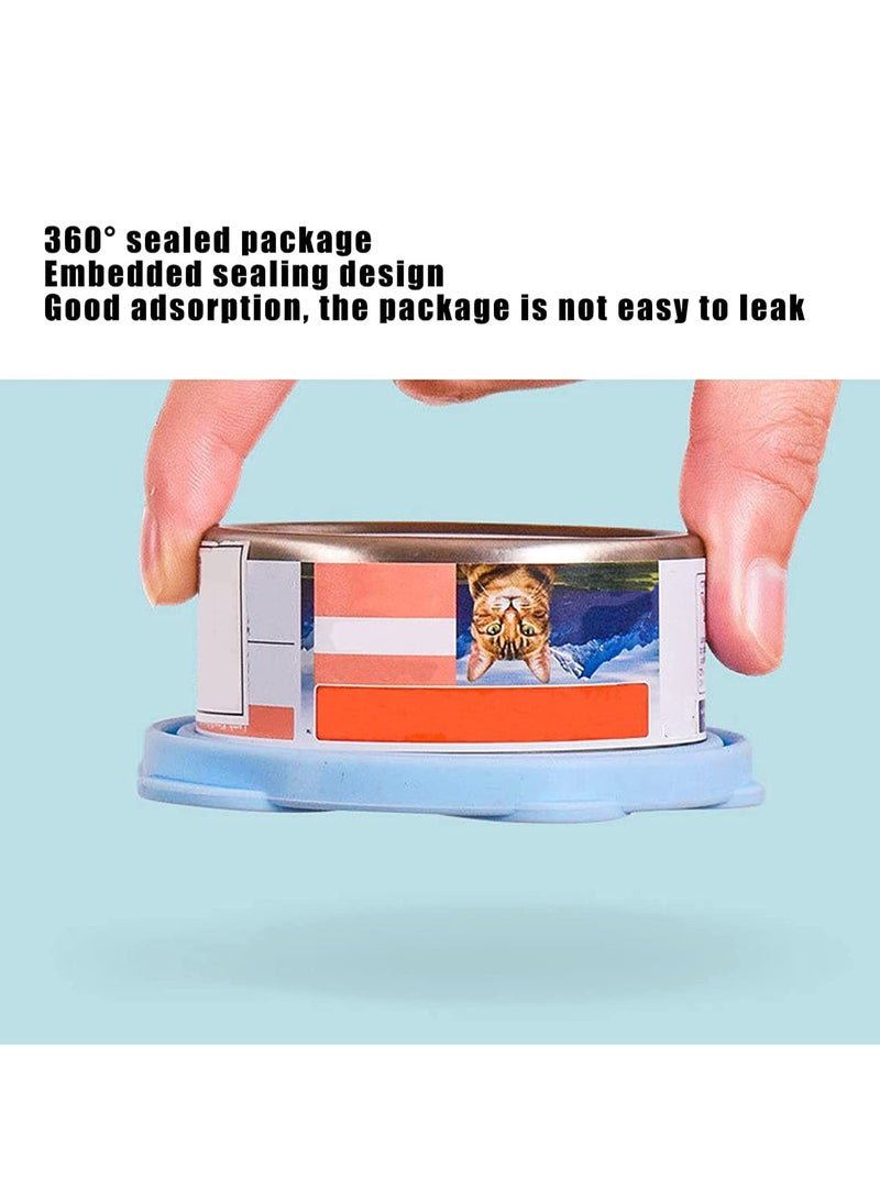 Pet Food Can Lids and Spoons Universal BPA Free Silicone Can Lids Covers for Dog and Cat Food One Can Cap Fit Most Standard Size Canned Dog Cat Food (Blue) - Image 3