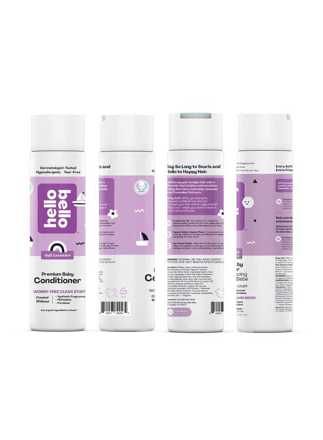 Hello Bello Soft Lavender Conditioner | Hypoallergenic, pH-Balanced & Dermatologist-Tested, Plant Based Formula for Babies and Kids | 10 FL Oz - Image 3