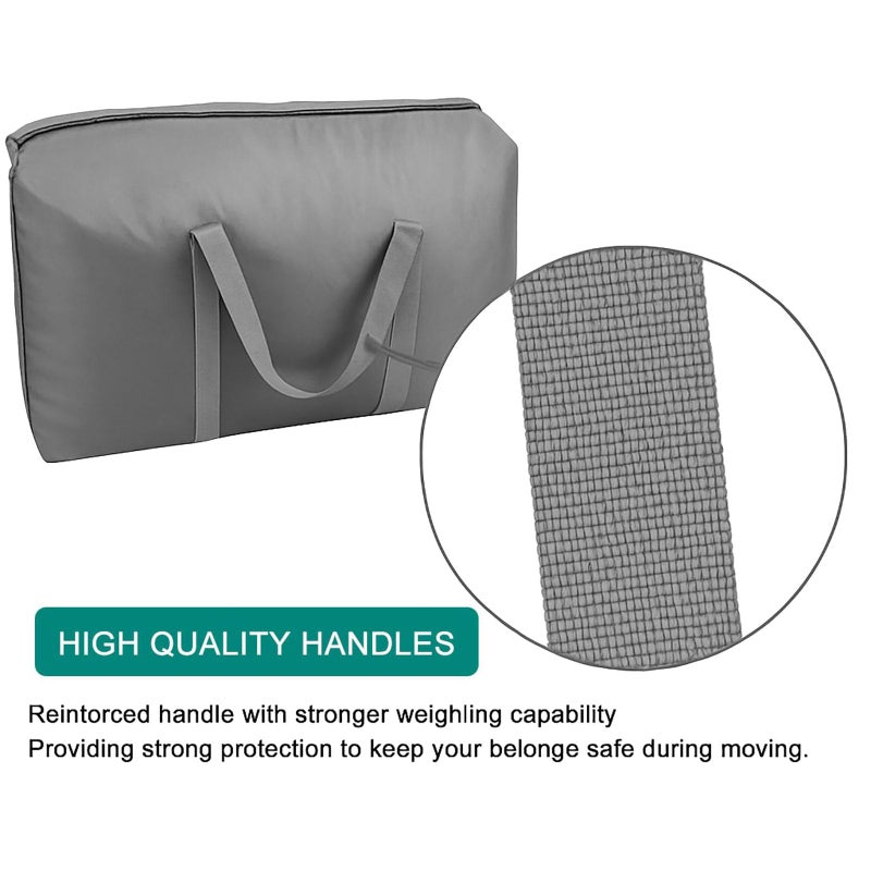 Peyorom 100L Extra Large Storage Bags, Big Moving Bags with Strong Zippers & Carrying Handles, Packing Bags for Moving, Storage, Travel and Camping, Storage Totes For Space Saving (Grey, 2 Pack) - Image 4