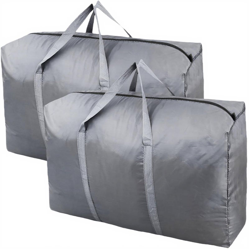 Peyorom 100L Extra Large Storage Bags, Big Moving Bags with Strong Zippers & Carrying Handles, Packing Bags for Moving, Storage, Travel and Camping, Storage Totes For Space Saving (Grey, 2 Pack) - Image 1