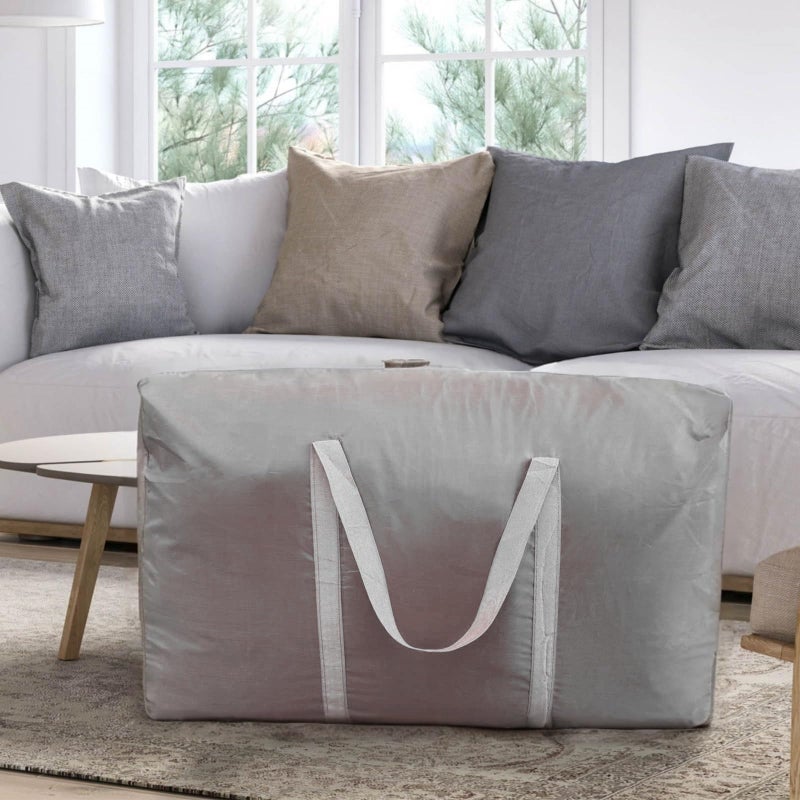 Peyorom 100L Extra Large Storage Bags, Big Moving Bags with Strong Zippers & Carrying Handles, Packing Bags for Moving, Storage, Travel and Camping, Storage Totes For Space Saving (Grey, 2 Pack) - Image 2