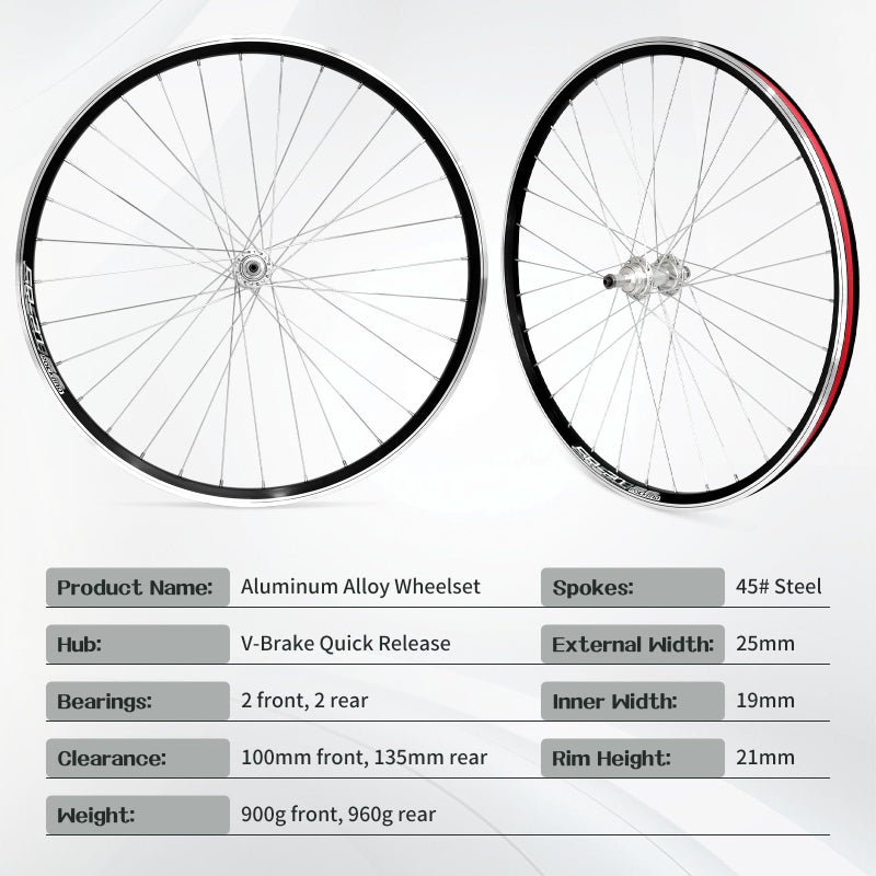 Exceedhub 26" Mountain Bike Wheels, Quick Release MTB Wheelset Superlight Bicycle Wheels for V Brakes with 7 Speed Freewheel, Aluminium Alloy Double Wall High-Strength Bike Rims(Silver+7 Speed) - Image 5