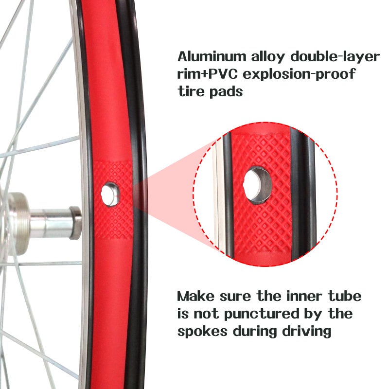 Exceedhub 26" Mountain Bike Wheels, Quick Release MTB Wheelset Superlight Bicycle Wheels for V Brakes with 7 Speed Freewheel, Aluminium Alloy Double Wall High-Strength Bike Rims(Silver+7 Speed) - Image 3
