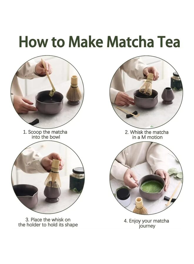 Matcha Set, Japanese Tea Set Includes Matcha Bowl with Spout, Matcha Whisk Holder, Bamboo Matcha Whisk and Bamboo Scoop, Ceramic Matcha Kit for Tea Lovers - Image 5