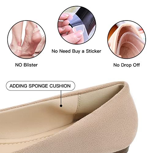 MUSSHOE Flat Shoes Women Pointed Toe Comfortable Slip on Women's Flats, Nude Suede 8 - Image 2