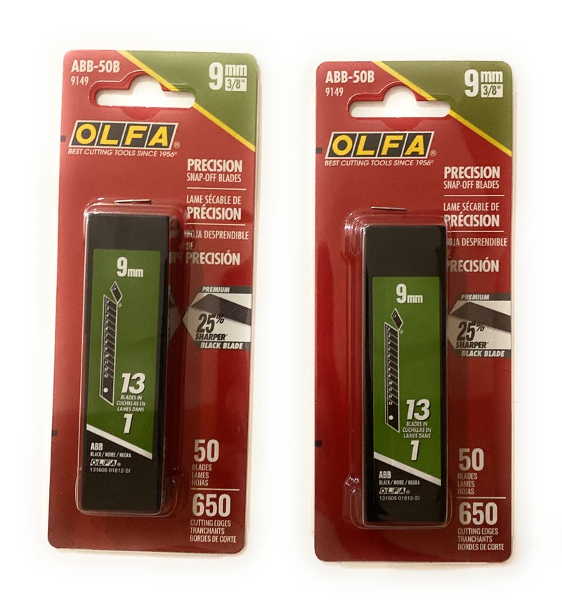 OLFA O L F A OLFA 9149 ABB-50B 9mm UltraSharp Black Snap-Off Blade, 50-Pack (2Pack) - Image 2