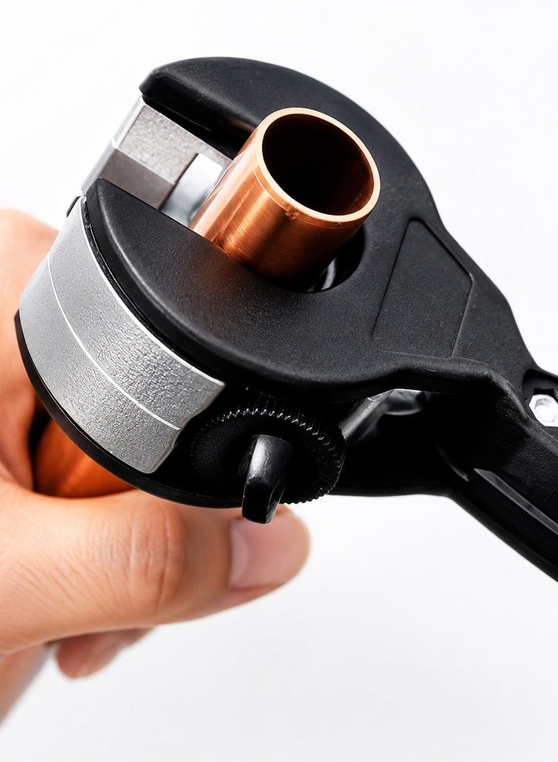 LOOPITYS Heavy Duty Ratcheting Pipe Cutter 8-29mm (1/4"-7/8") with 2 Blades + 2 Extra Replacement Blades, 360° Adjustable Tube Cutter for Copper, Aluminum, Steel, Stainless Steel, PPR & PE Pipes, Ergonomic Handle Pipe Cutting Tool - Image 5
