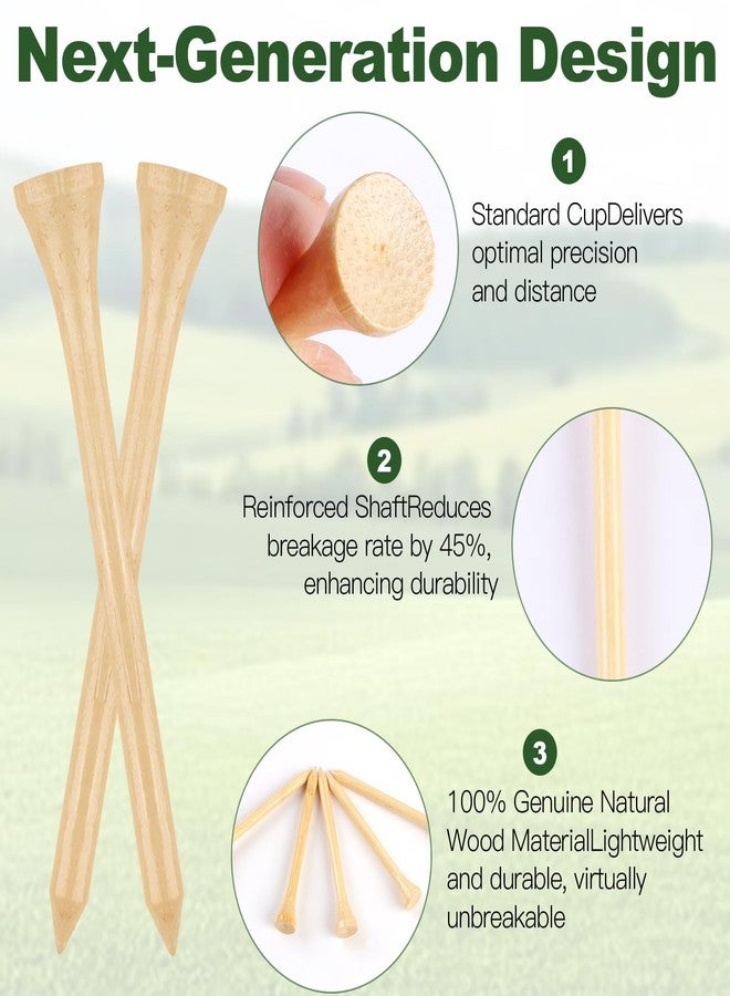 Guirnd 150PCS Professional Wooden Golf Tees 2 3/4 inch Biodegradable Bamboo Golf Tees, Stable and Reliable, Available in Natural Color - Image 5