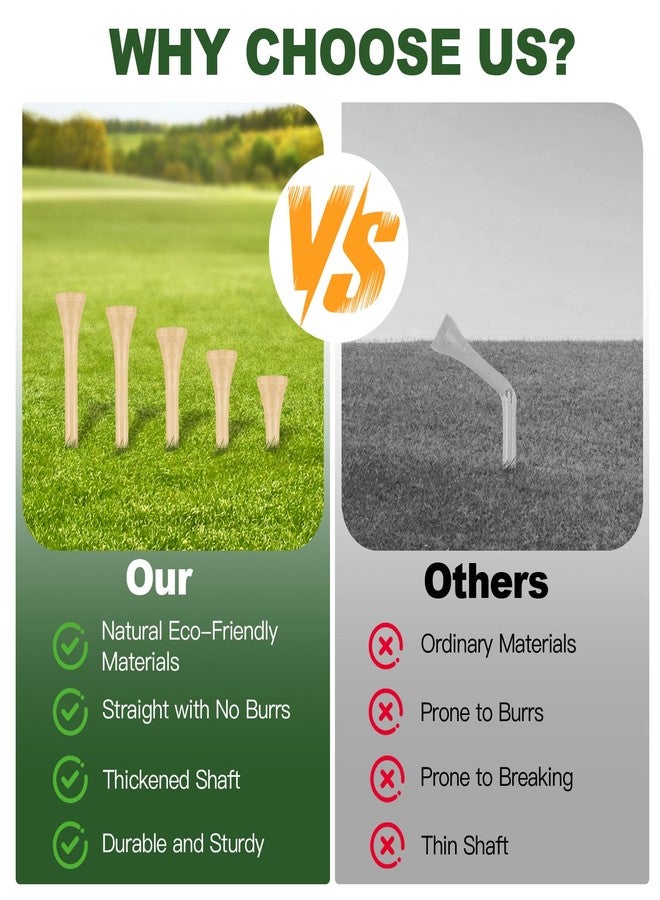 Guirnd 150PCS Professional Wooden Golf Tees 2 3/4 inch Biodegradable Bamboo Golf Tees, Stable and Reliable, Available in Natural Color - Image 4