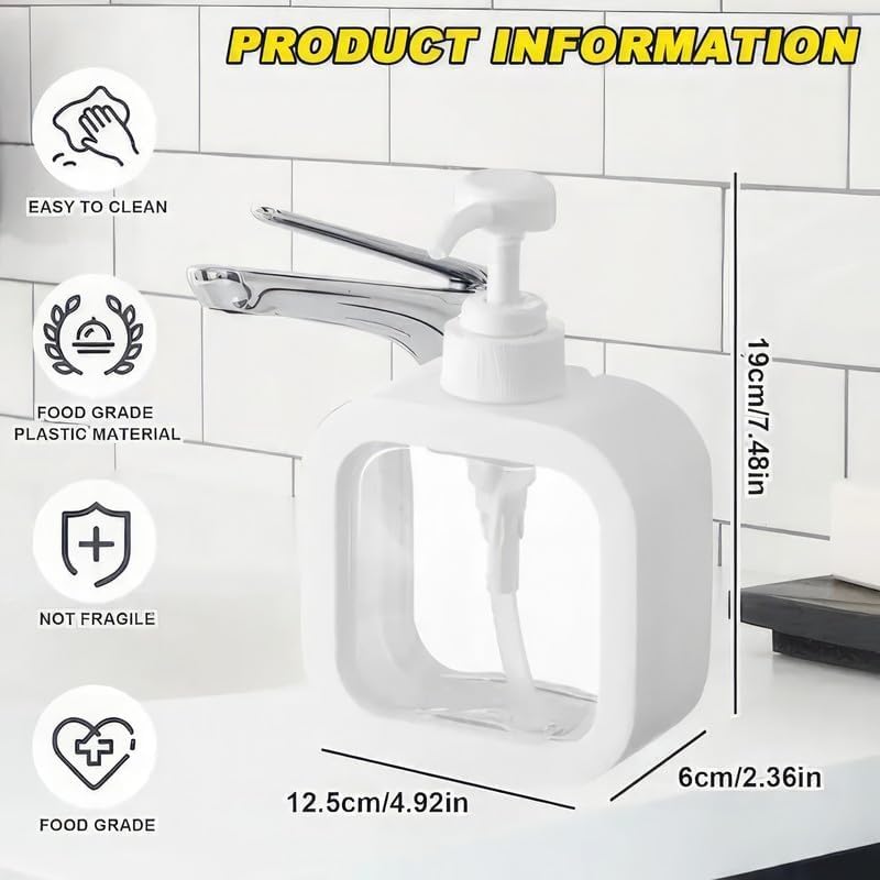 Apidian Empty Bottle Soap Dispenser for Bathroom Kitchen Large-Capacity Dispensing Bottled Hand Soap Dish Soap Shower Gel Shampoo Washing Powder Replacement Empty Bottle - Image 3