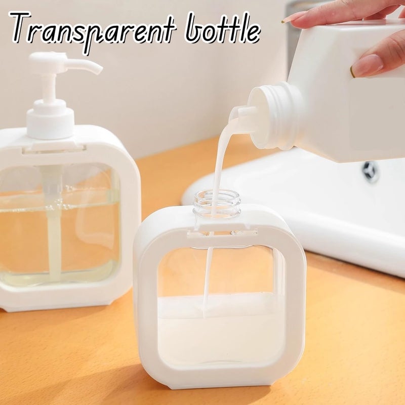 Apidian Empty Bottle Soap Dispenser for Bathroom Kitchen Large-Capacity Dispensing Bottled Hand Soap Dish Soap Shower Gel Shampoo Washing Powder Replacement Empty Bottle - Image 2
