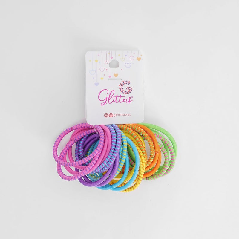 Glitters مجموعة أربطة الشعر المرنة العصرية الأنيقة من GLITTERS للفتيات والنساء (24 قطعة) - Image 1