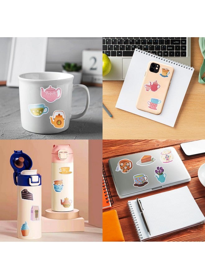 Cleverplay 100 Pack Tea Stickers, Floral Tea Time Party Favors, Birthday Decorations - Image 5