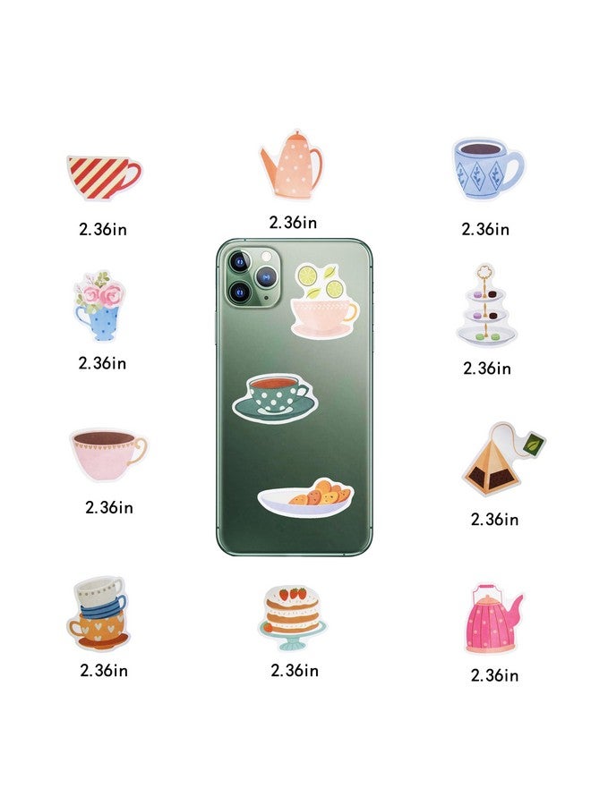 Cleverplay 100 Pack Tea Stickers, Floral Tea Time Party Favors, Birthday Decorations - Image 4