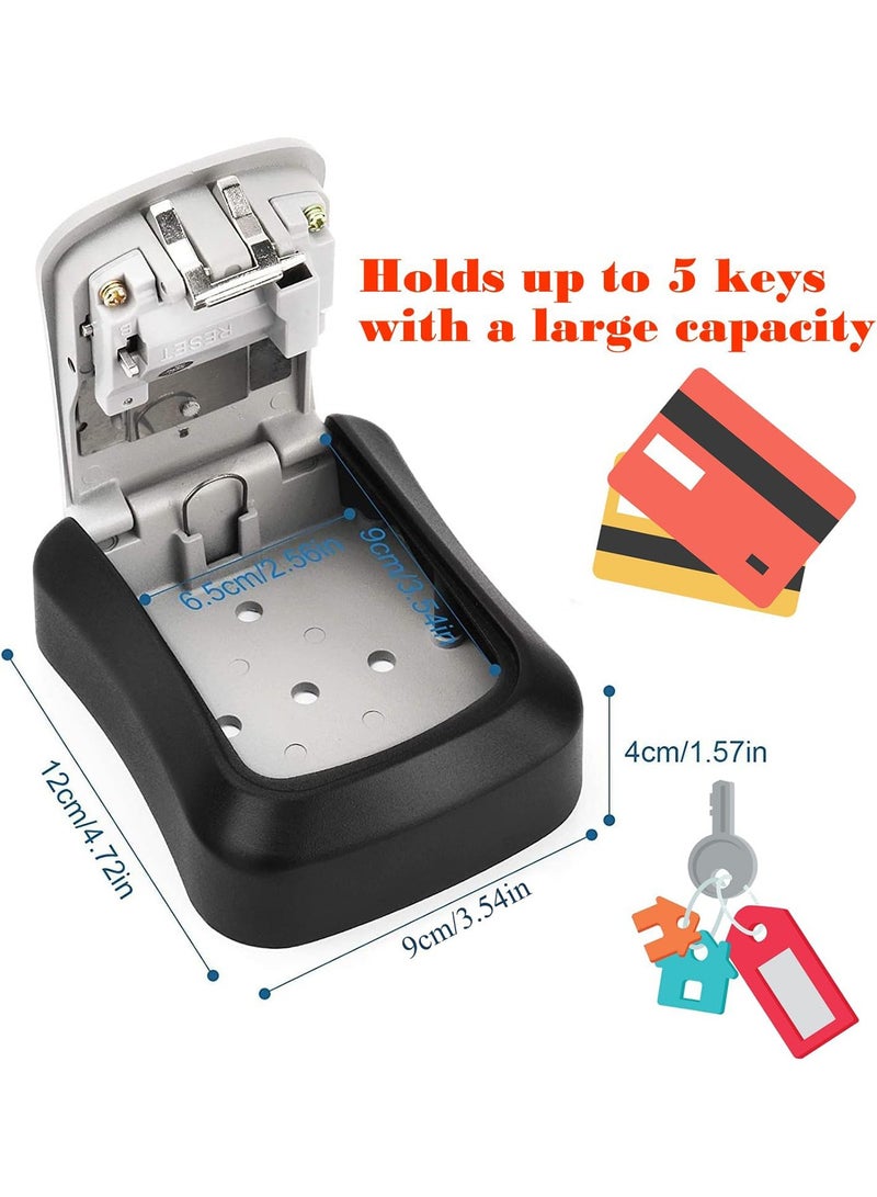 4-Digit Key Lock Box, Outdoor Waterproof Hidden Wall Mounted Key Safe - Key Storage Lock Box for House (Black) - Image 5