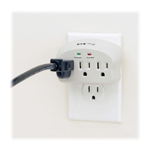 Tripp Lite Eaton Tripp Lite SK3-0 Multi-Plug Wall Outlet Extender Surge Protector, 3 Outlets, 660 Joule Rating, Diagnostic LEDs, Portable Travel Wall Plug, Lifetime Manufacturer's Warranty & $5,000 Insurance - Image 4