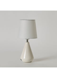 Home Box مصباح طاولة سيراميك سيجا مع منفذ طاقة يو اس بي و3 ألوان للضوء 14 x 35 x 14 سم  - Image 1